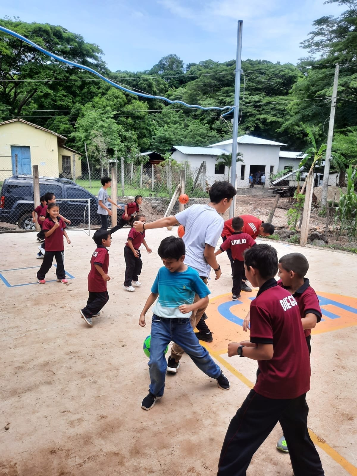 Children playing in the schoolyard